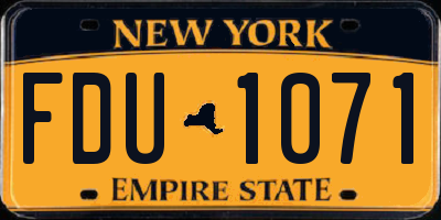 NY license plate FDU1071