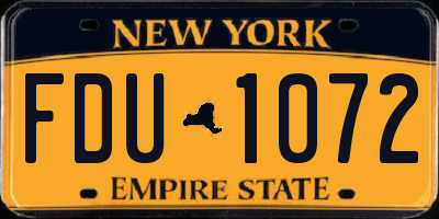 NY license plate FDU1072