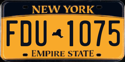 NY license plate FDU1075