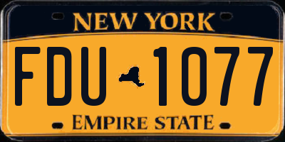 NY license plate FDU1077