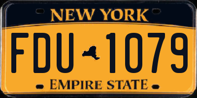 NY license plate FDU1079