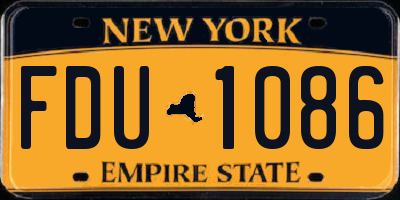 NY license plate FDU1086