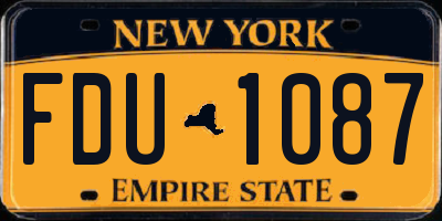 NY license plate FDU1087