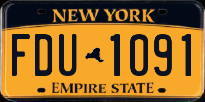 NY license plate FDU1091