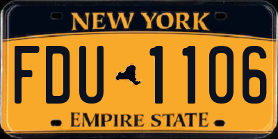 NY license plate FDU1106