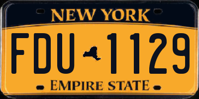 NY license plate FDU1129
