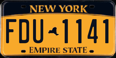 NY license plate FDU1141