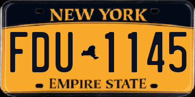 NY license plate FDU1145