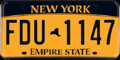 NY license plate FDU1147