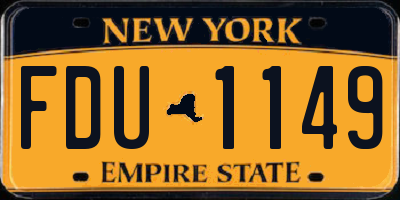 NY license plate FDU1149