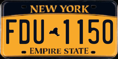 NY license plate FDU1150