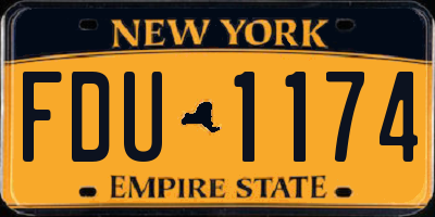 NY license plate FDU1174