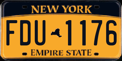 NY license plate FDU1176