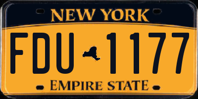 NY license plate FDU1177