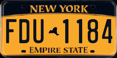 NY license plate FDU1184
