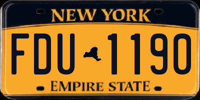 NY license plate FDU1190