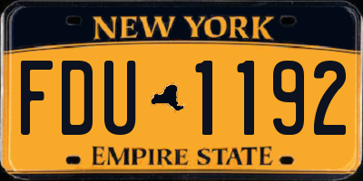 NY license plate FDU1192