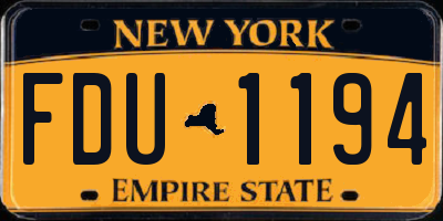 NY license plate FDU1194