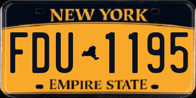 NY license plate FDU1195