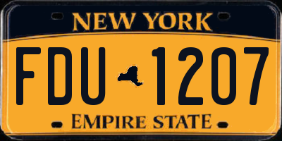 NY license plate FDU1207