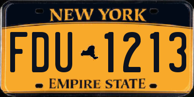 NY license plate FDU1213
