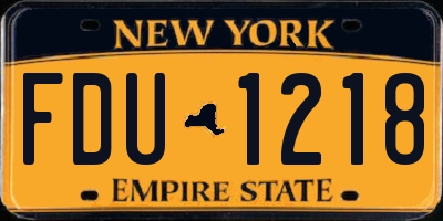 NY license plate FDU1218