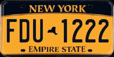 NY license plate FDU1222