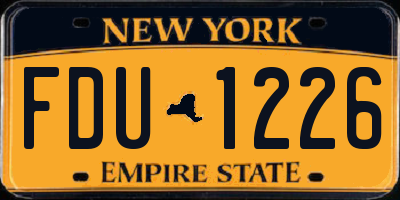 NY license plate FDU1226