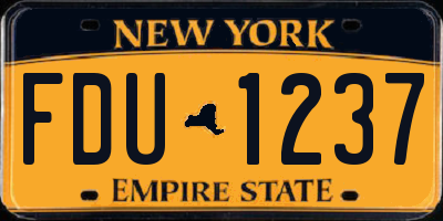 NY license plate FDU1237
