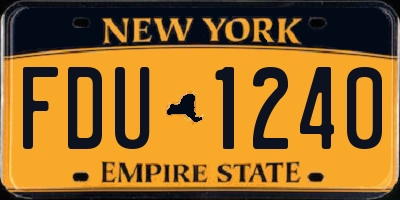 NY license plate FDU1240