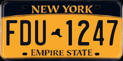 NY license plate FDU1247