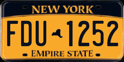 NY license plate FDU1252