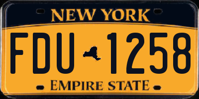 NY license plate FDU1258