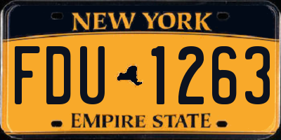 NY license plate FDU1263