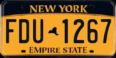 NY license plate FDU1267