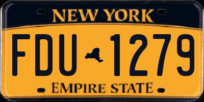 NY license plate FDU1279