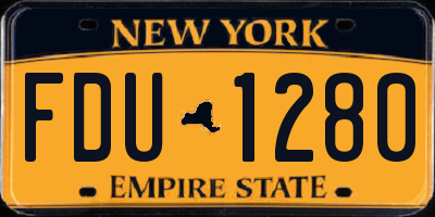 NY license plate FDU1280