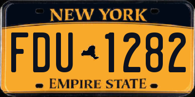 NY license plate FDU1282