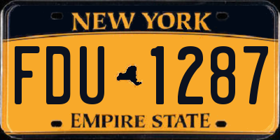 NY license plate FDU1287