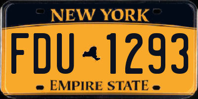 NY license plate FDU1293