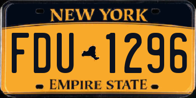 NY license plate FDU1296