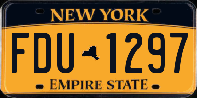NY license plate FDU1297