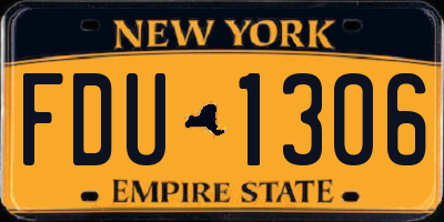 NY license plate FDU1306