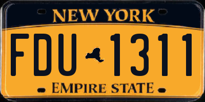 NY license plate FDU1311
