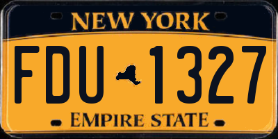 NY license plate FDU1327