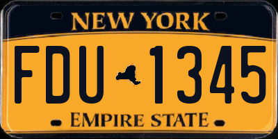 NY license plate FDU1345