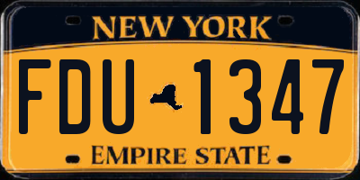 NY license plate FDU1347