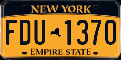 NY license plate FDU1370
