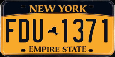 NY license plate FDU1371