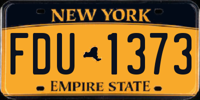 NY license plate FDU1373